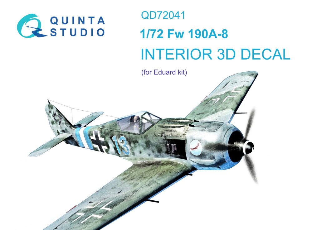 Quinta Studio QD72041 1:72 Fw-190A-8 3D Interior Decal