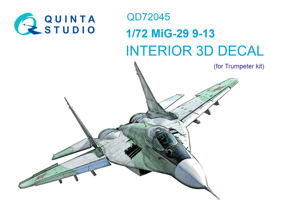 Quinta Studio QD72045 1:72 MiG-29 9-13 3D Interior Decal