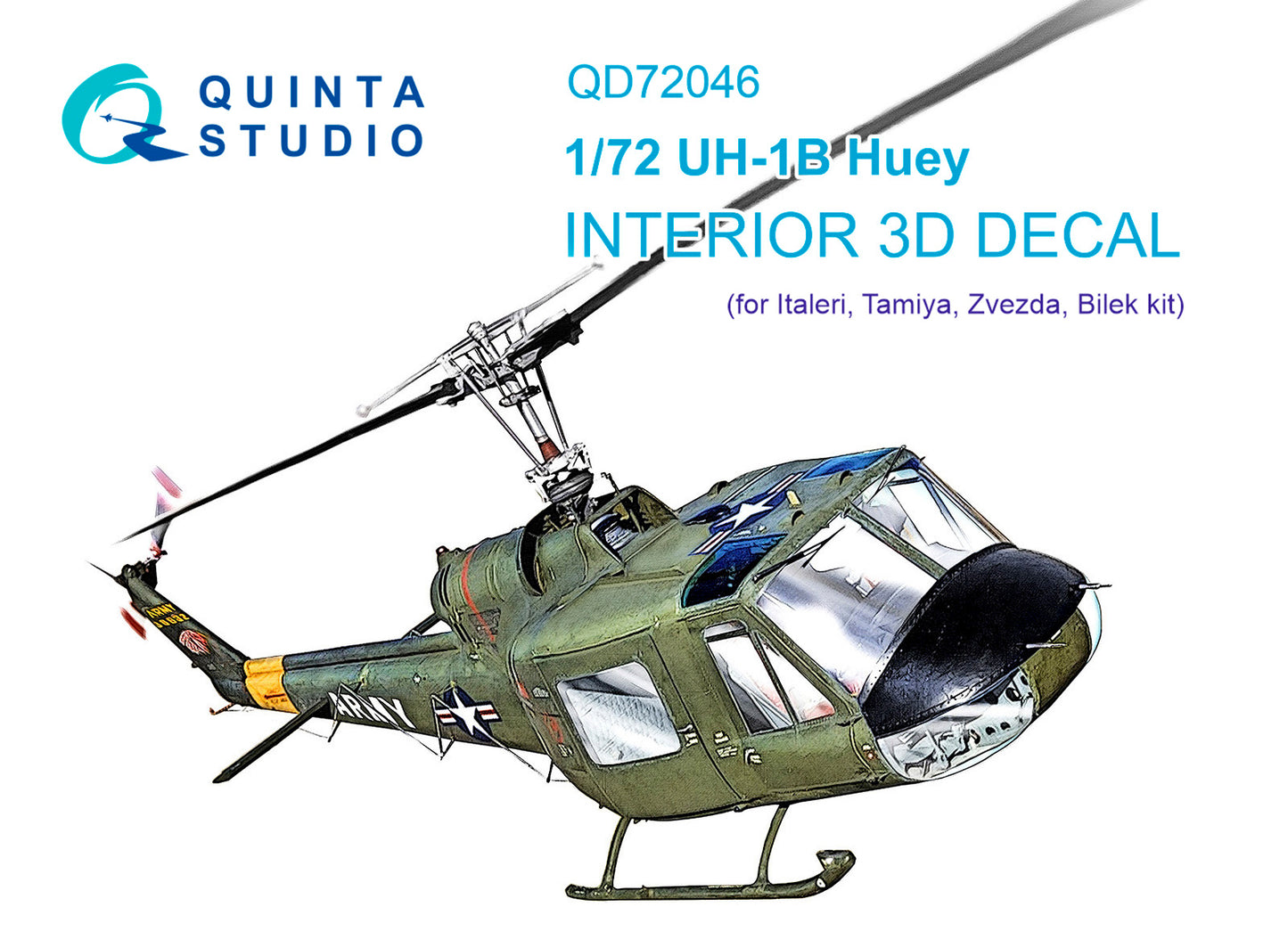 Quinta Studio QD72046 1:72 Bell UH-1B 3D-Printed Interior Decals