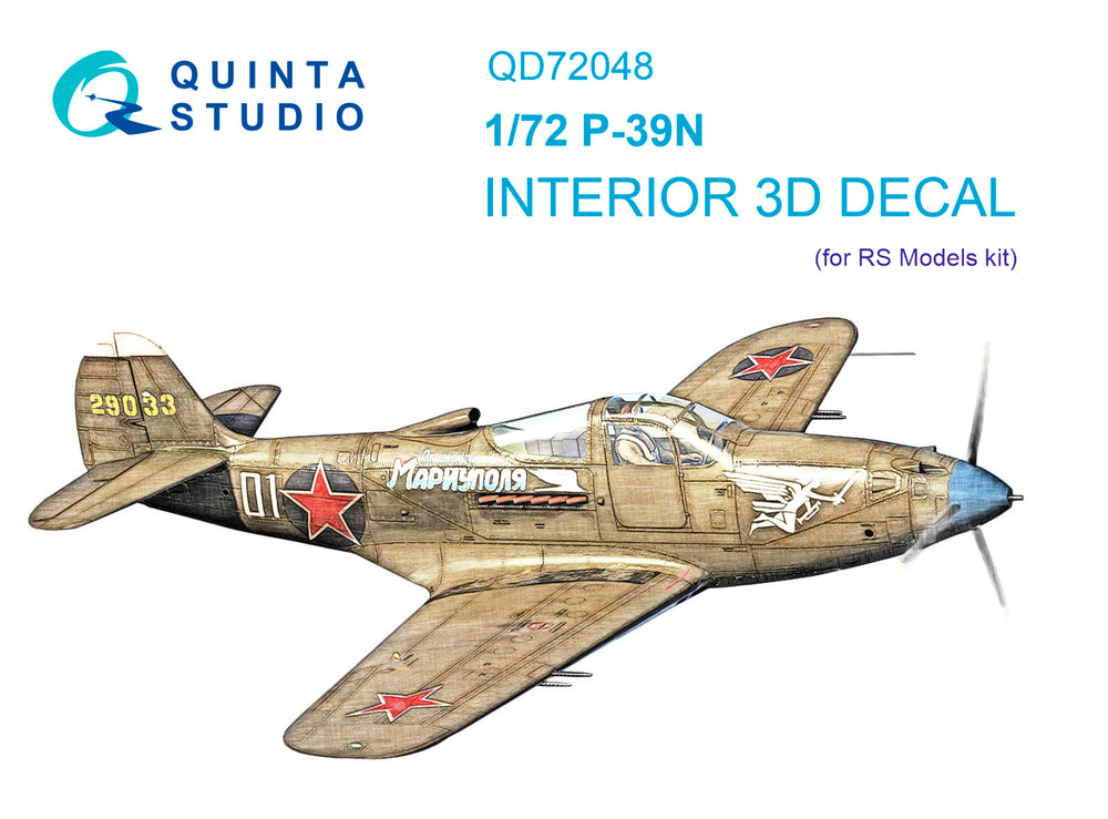 Quinta Studio QD72048 1:72 P-39N Airacobra 3D Interior Decal