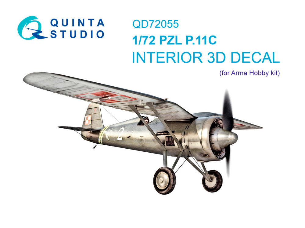 Quinta Studio QD72055 1:72 PZL P.11 3D-Printed Interior decal