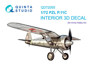 Quinta Studio QD72055 1:72 PZL P.11 3D-Printed Interior decal
