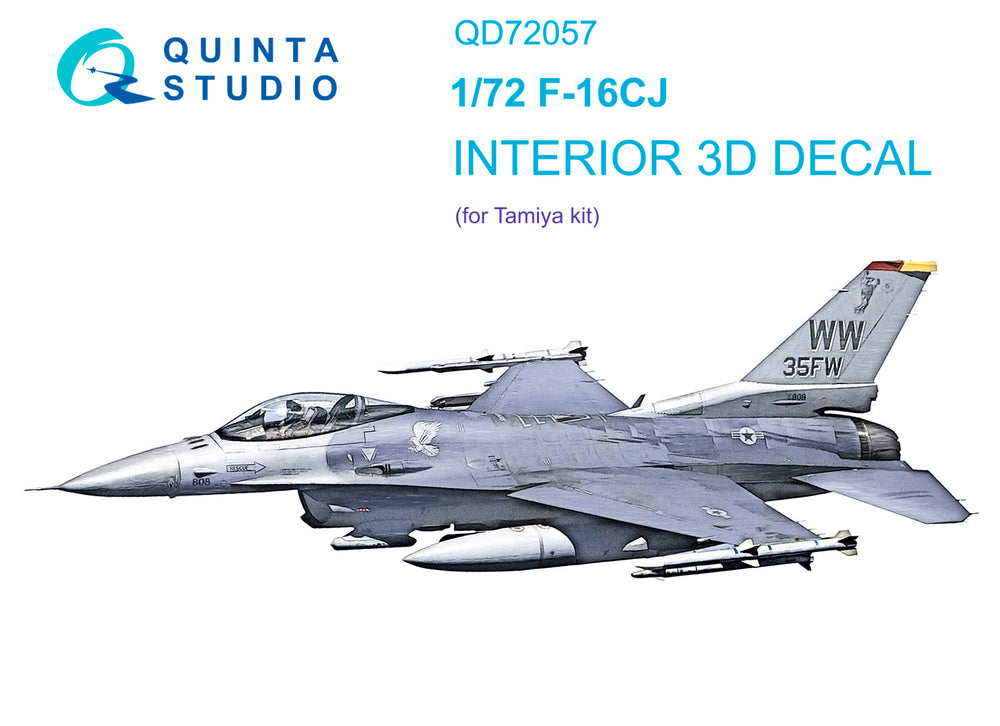 Quinta Studio QD72057 1:72 F-16CJ Fighting Falcon 3D Interior Decal