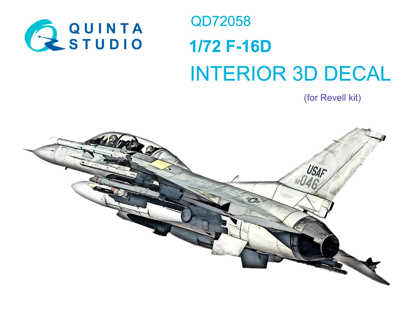 Quinta Studio QD72058 1:72 F-16D 3D Interior Decal