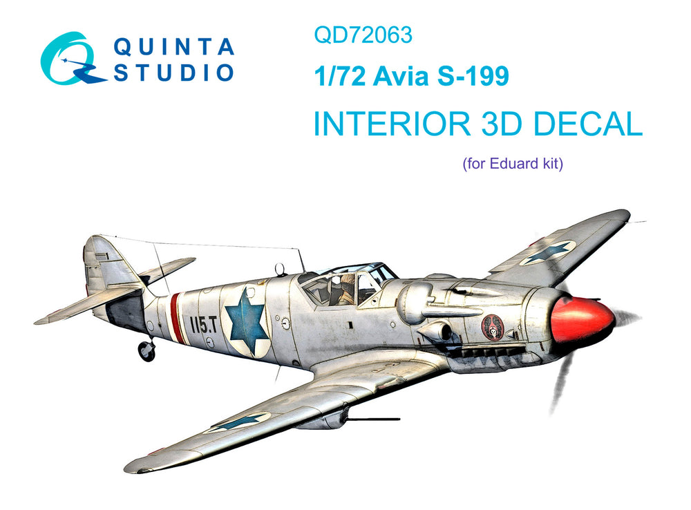 Quinta Studio QD72063 1:72 Avia S-199 3D-Printed Interior Decals