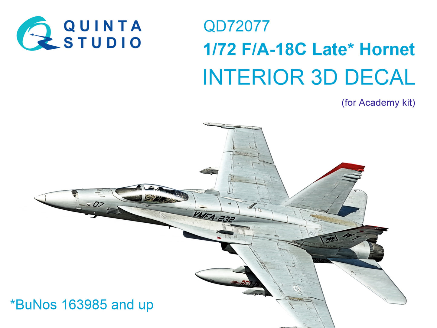 Quinta Studio QD72077 1:72 F/A-18C late 3D-Printed Interior decal