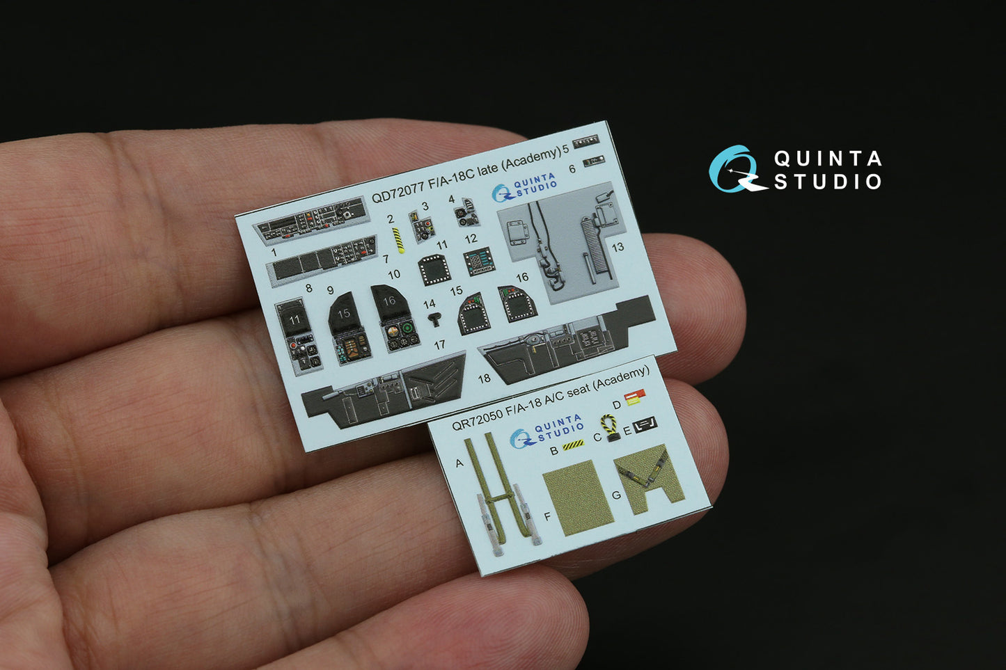 Quinta Studio QD72077 1:72 F/A-18C late 3D-Printed Interior decal