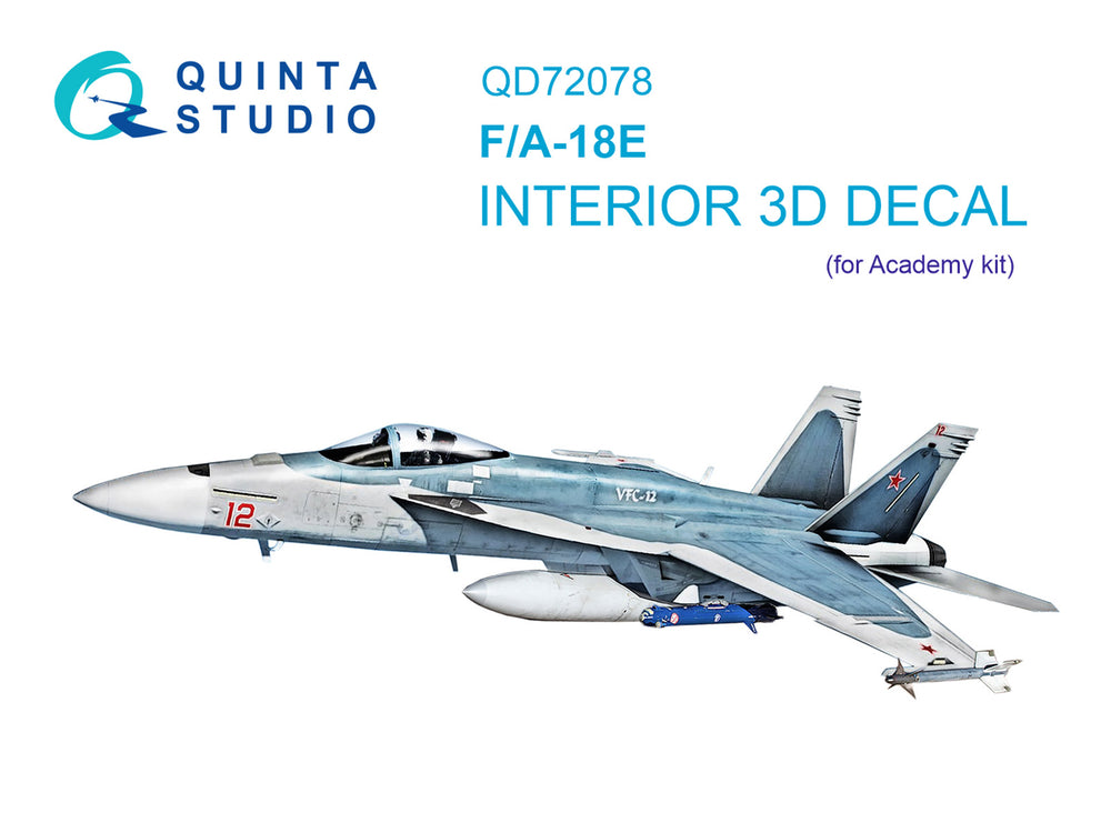 Quinta Studio QD72078 1:72 Boeing F/A-18E 3D-Printed Interior Decals