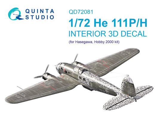 Quinta Studio QD72081 1:72 He-111P/H 3D Interior Decal