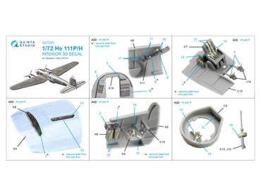 Quinta Studio QD72081 1:72 He-111P/H 3D Interior Decal