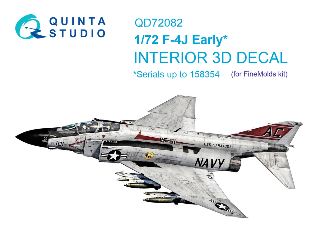 Quinta Studio QD72082 1:72 F-4J Phantom Early 3D Interior Decal