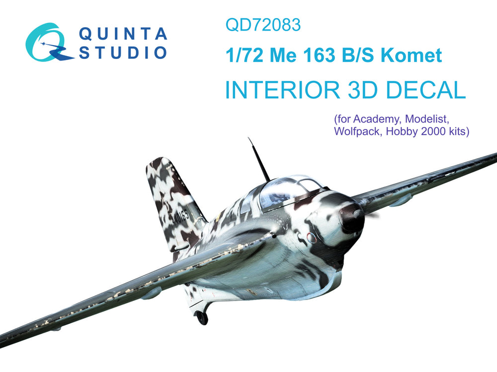 Quinta Studio QD72083 1:72 Me-163B 3D Interior Decal