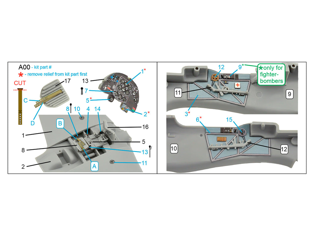 Quinta Studio QD72084 1:72 Yak-1B 3D Interior Decal