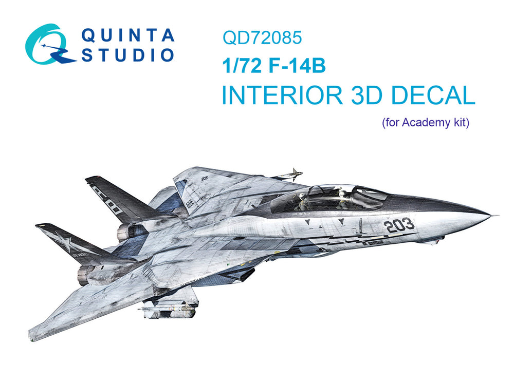 Quinta Studio QD72085 1:72 F-14B Tomcat 3D Interior Decal