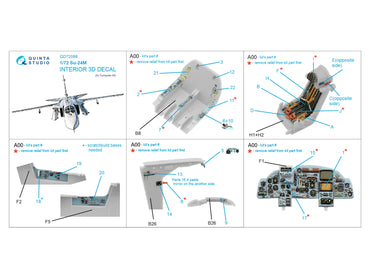 Quinta Studio QD72088 1:72 Sukhoi Su-24M 3D-Printed Interior Decals