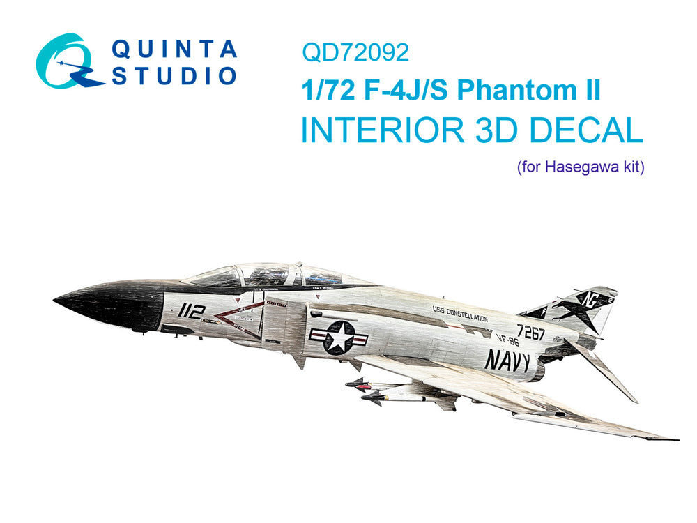 Quinta Studio QD72092 1:72 F-4J/F-4S Phantom II 3D Interior Decal