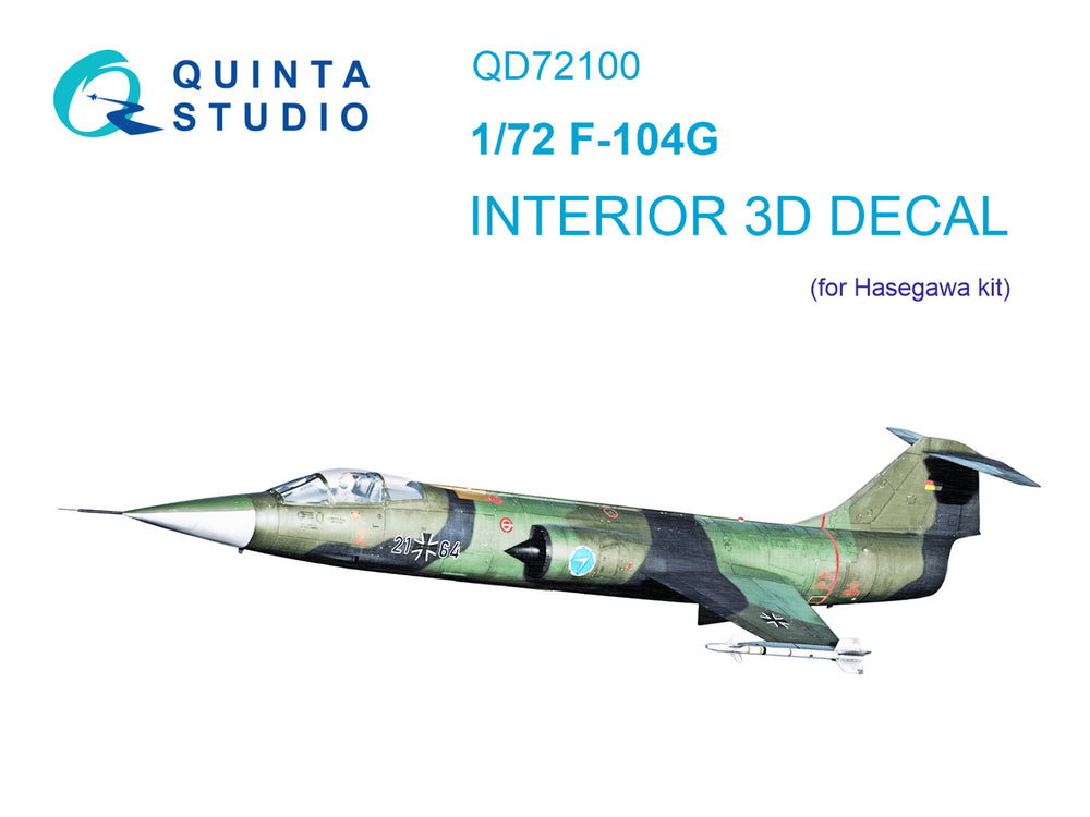 Quinta Studio QD72100 1:72 F-104G Starfighter 3D Interior Decal