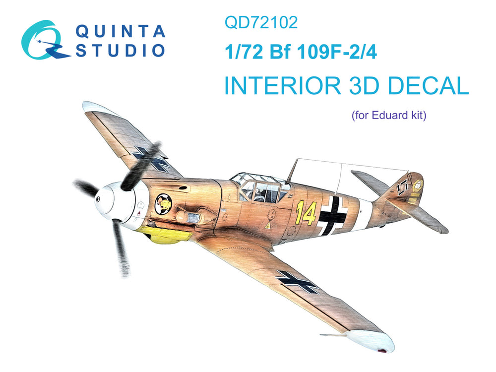 Quinta Studio QD72102 1:72 Bf-109F-2/4 3D Interior Decal