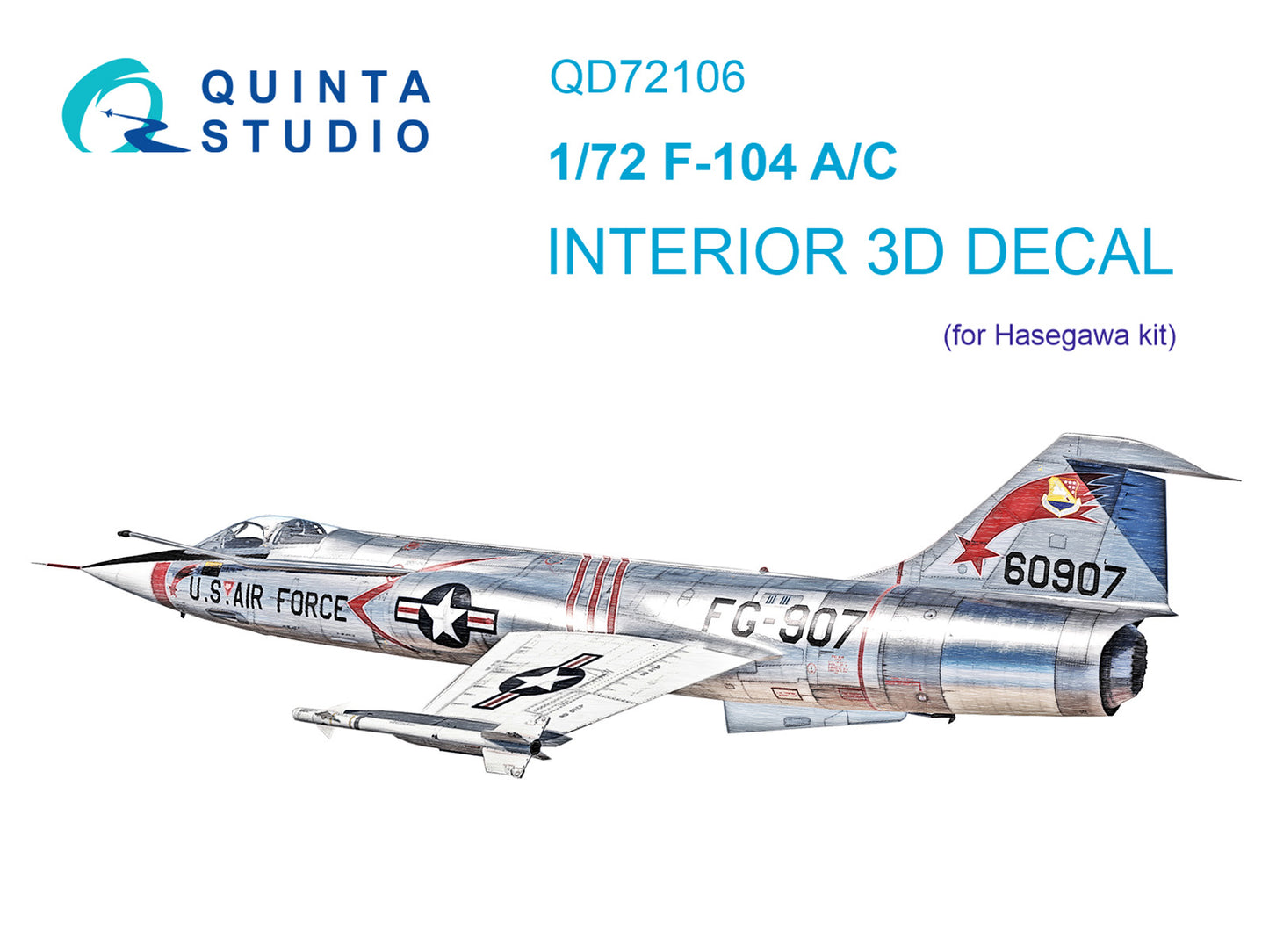 Quinta Studio QD72106 1:72 F-104A/C Starfighter 3D Interior Decal