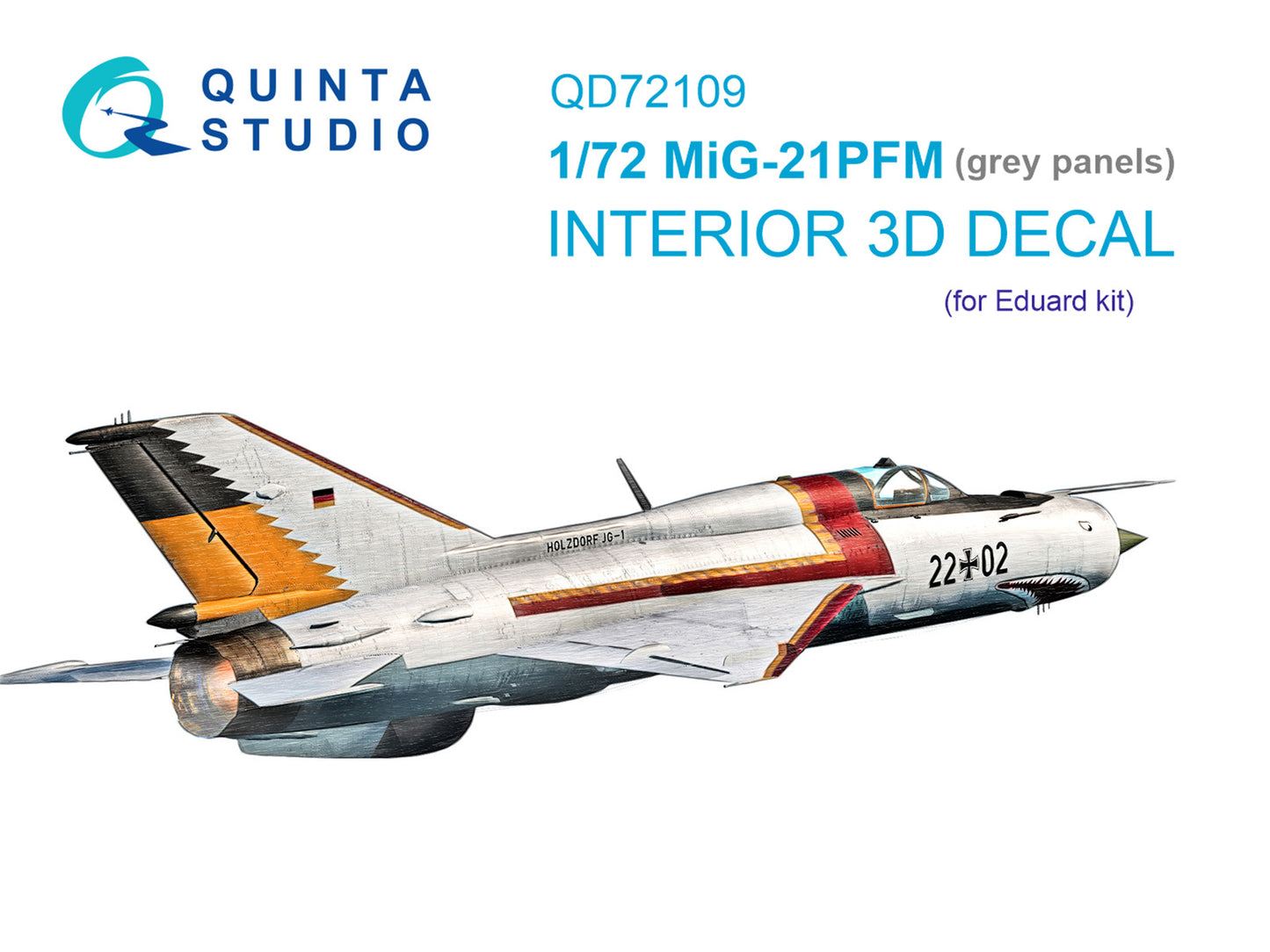 Quinta Studio QD72109 1:72 MiG-21PFM Gray Panels 3D Interior