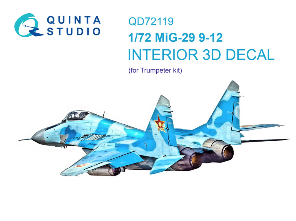 Quinta Studio QD72119 1:72 MiG-29 9-12 3D Interior Decal