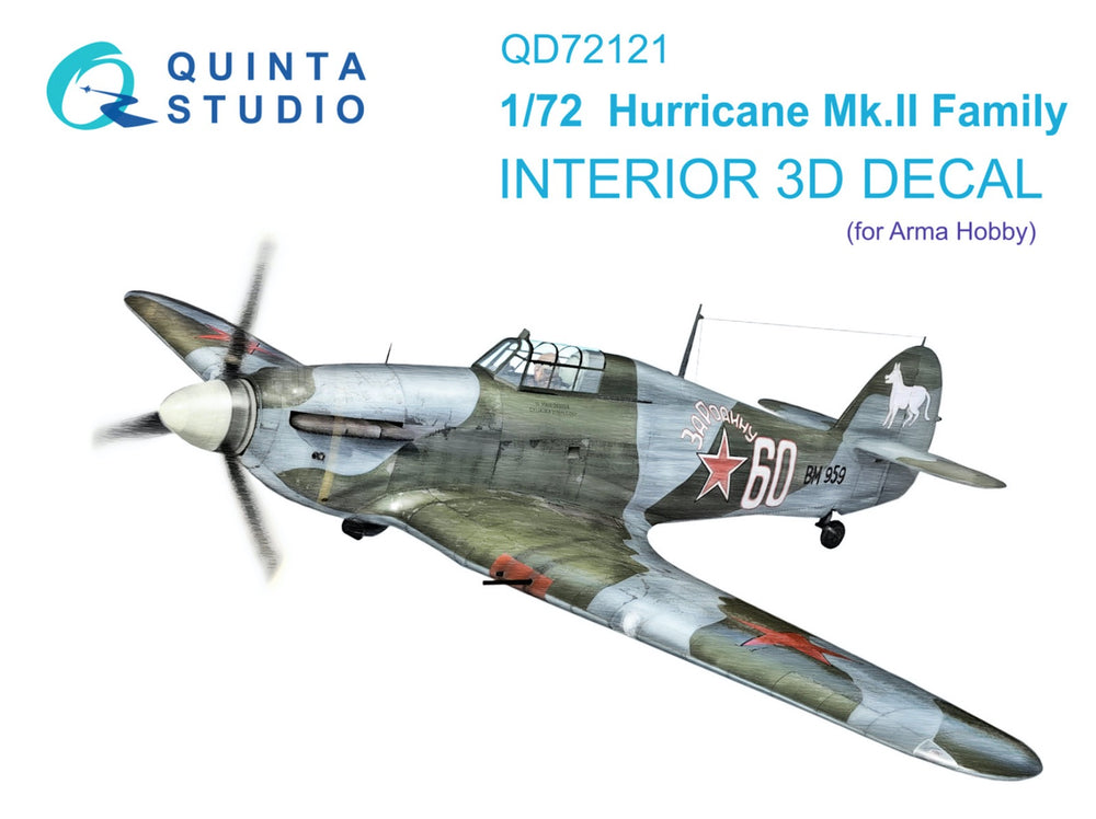 Quinta Studio QD72121 1:72 Hurricane Mk.II Family 3D Interior Decal