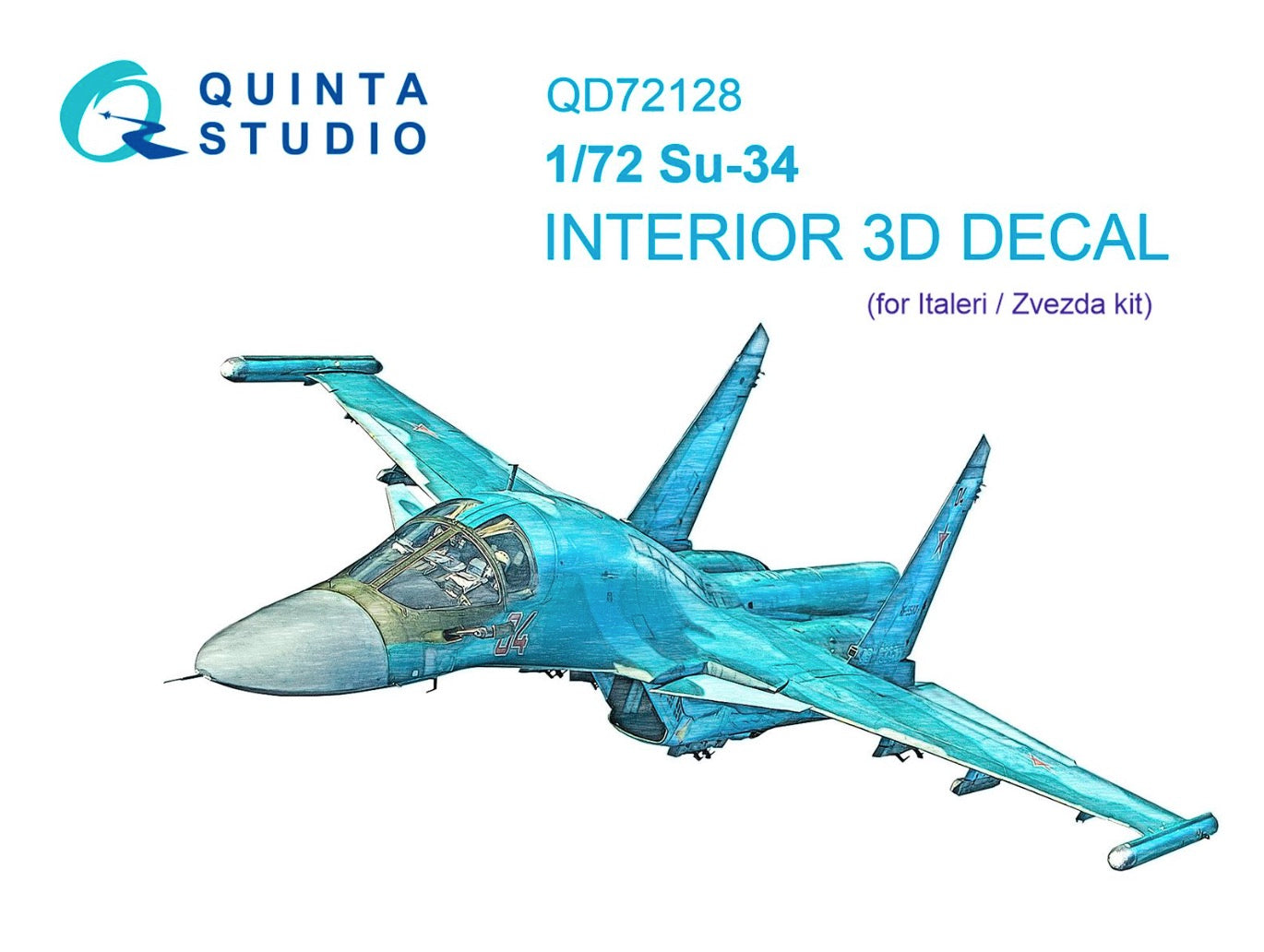 Quinta Studio QD72128 1:72 Sukhoi Su-34 3D-Printed Interior Decals