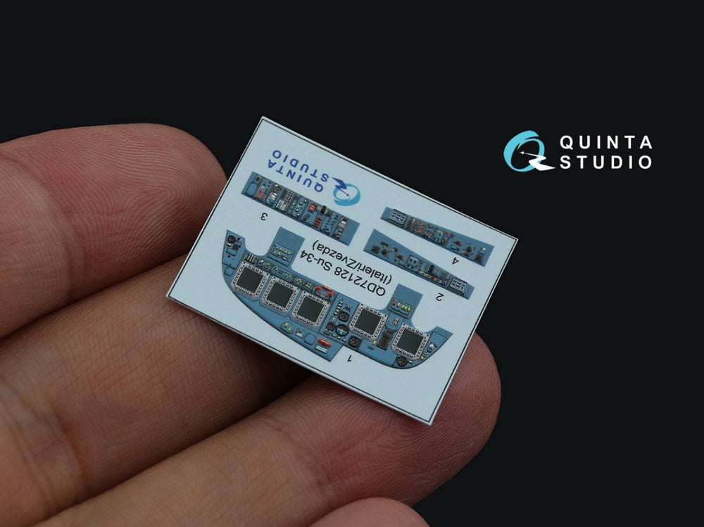 Quinta Studio QD72128 1:72 Sukhoi Su-34 3D-Printed Interior Decals