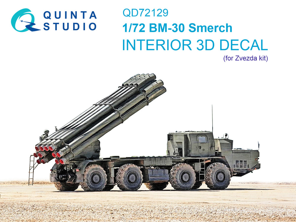 Quinta Studio QD72129 1:72 BM-30 Smerch 3D-Printed Interior Decals