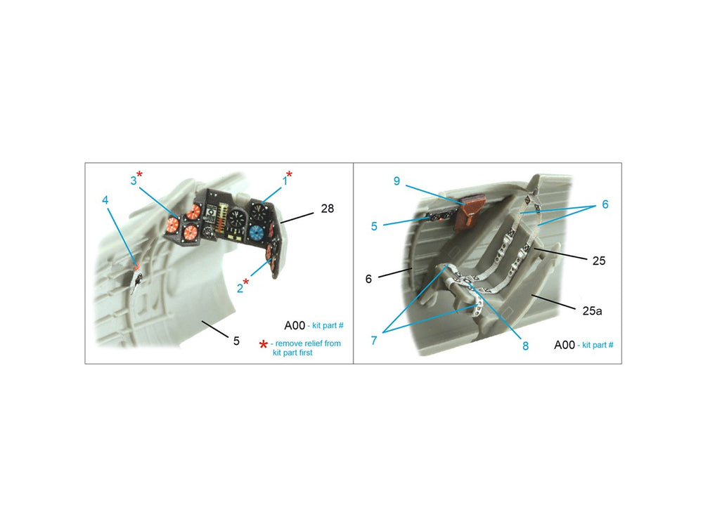 Quinta Studio QD72132 1:72 PZL P.7a 3D-Printed coloured Interior on decal paper