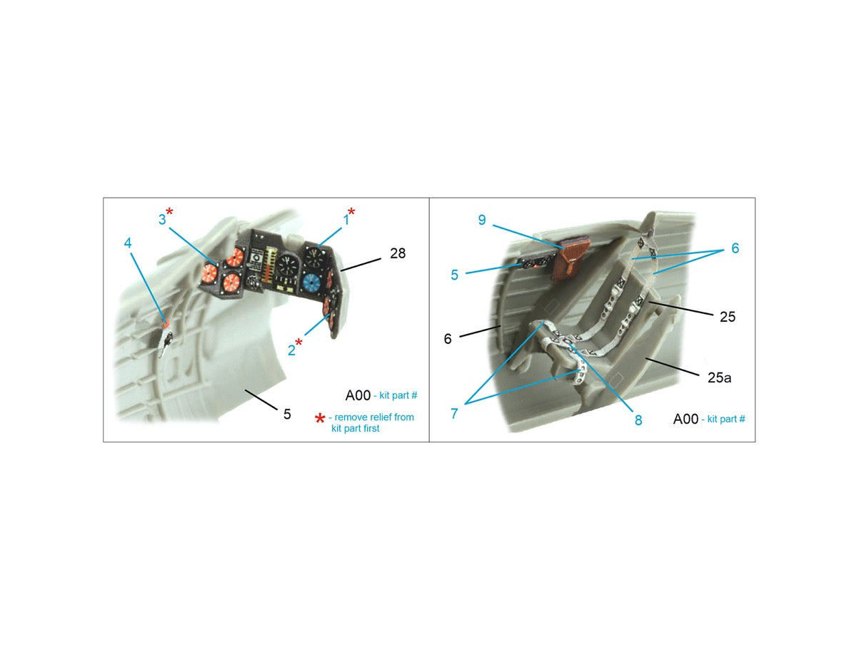 Quinta Studio QD72132 1:72 PZL P.7a 3D-Printed coloured Interior on decal paper