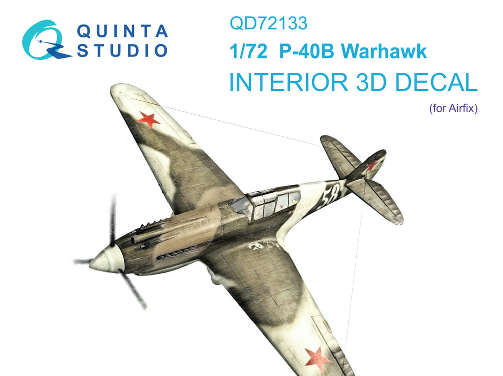 Quinta Studio QD72133 1:72 P-40B Warhawk 3D Interior Decal