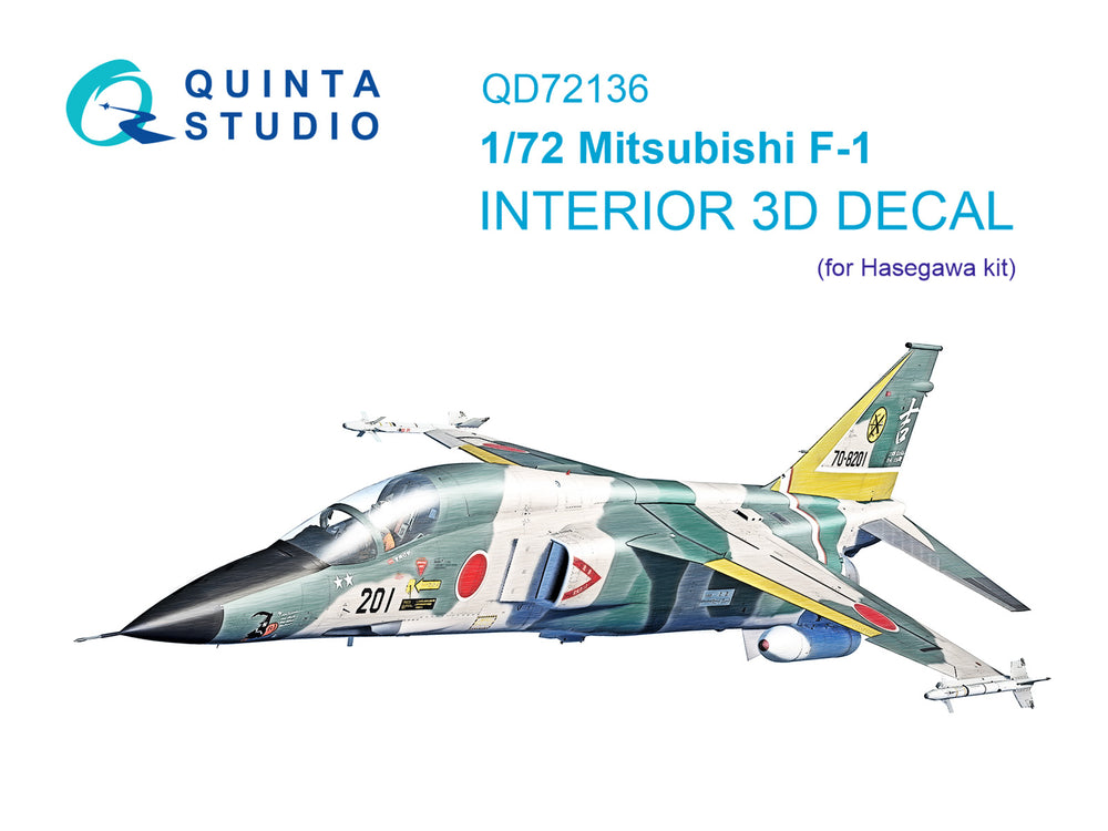 Quinta Studio QD72136 1:72 Mitsubishi F-1 3D-Printed Interior Decals