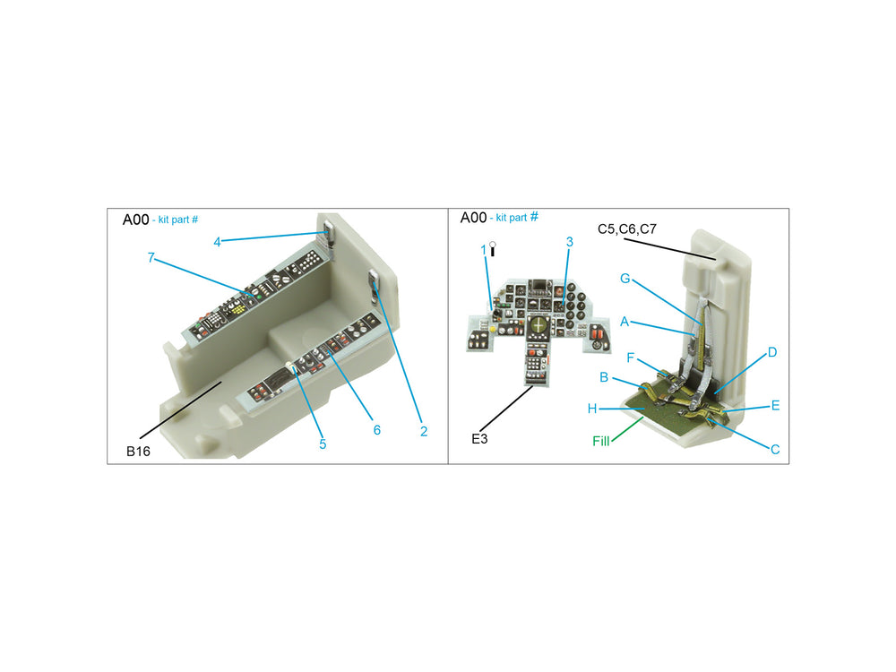 Quinta Studio QD72136 1:72 Mitsubishi F-1 3D-Printed Interior Decals