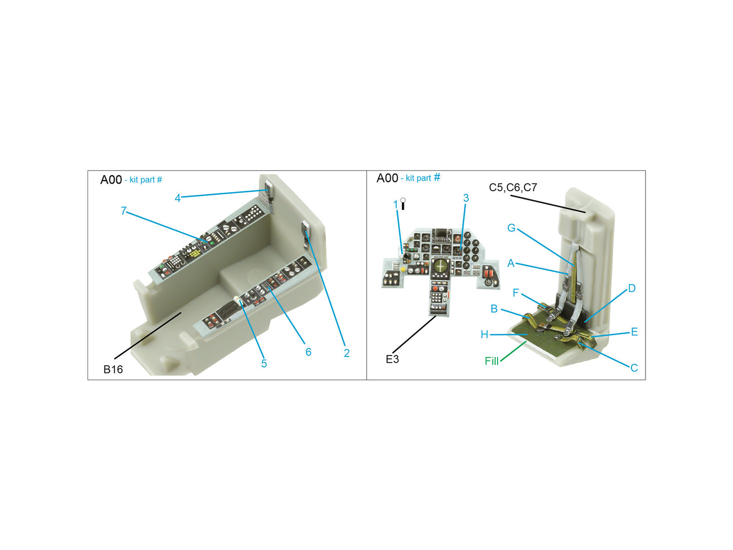 Quinta Studio QD72136 1:72 Mitsubishi F-1 3D-Printed Interior Decals