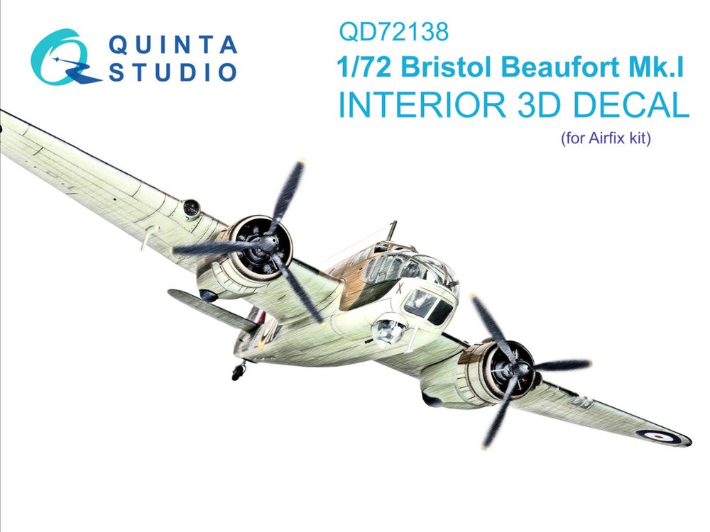 Quinta Studio QD72138 1:72 Beaufort Mk.I 3D Interior Decal