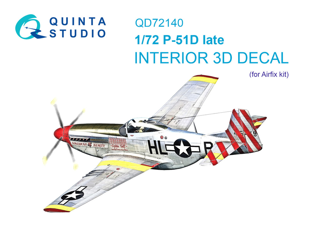 Quinta Studio QD72140 1:72 P-51D Mustang Late 3D Interior Decal