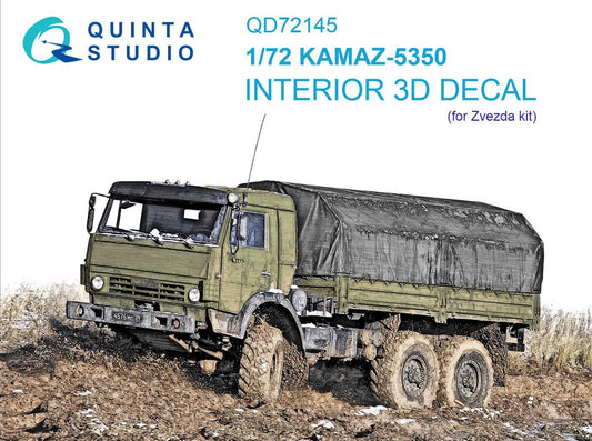 Quinta Studio QD72145 1:72 KAMAZ-5350 3D-Printed Interior Decals