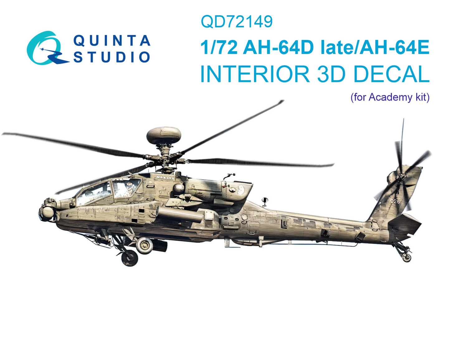 Quinta Studio QD72149 1:72 AH-64D Late / AH-64E 3D Interior Decal