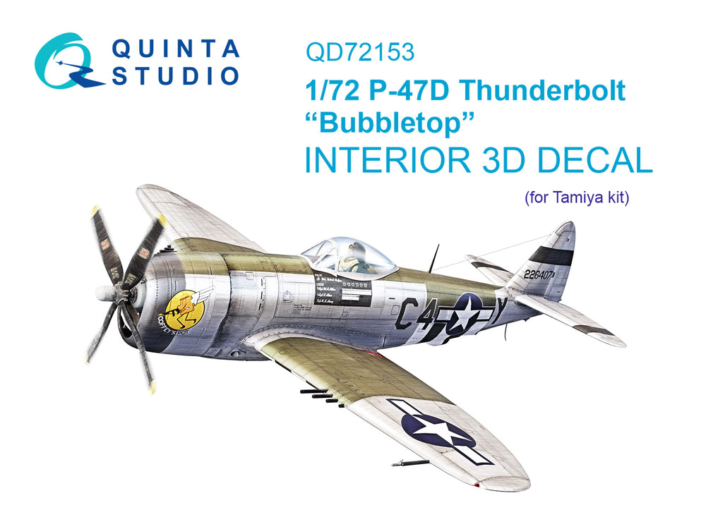 Quinta Studio QD72153 1:72 P-47D Bubbletop 3D Interior Decal