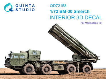 Quinta Studio QD72158 1:72 BM-30 Smerch 3D-Printed Interior Decals
