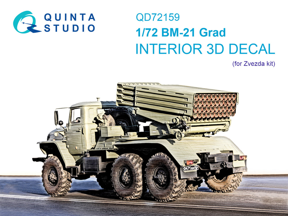 Quinta Studio QD72159 1:72 BM-21 Grad 3D-Printed Interior Decals