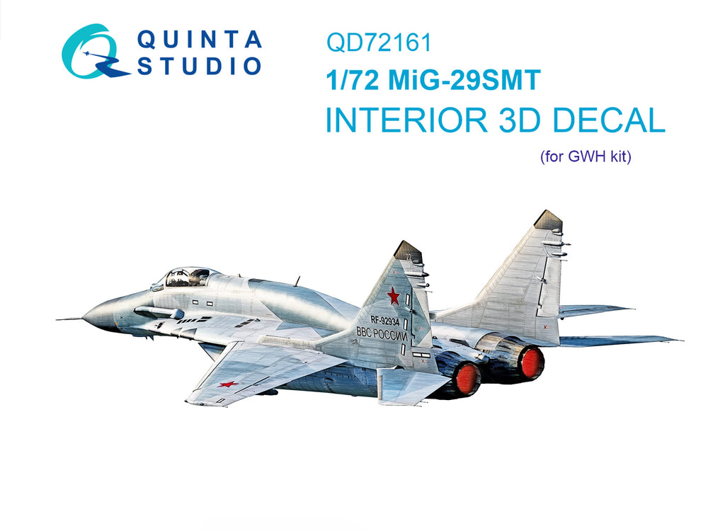Quinta Studio QD72161 1:72 MiG-29SMT 3D Interior Decal