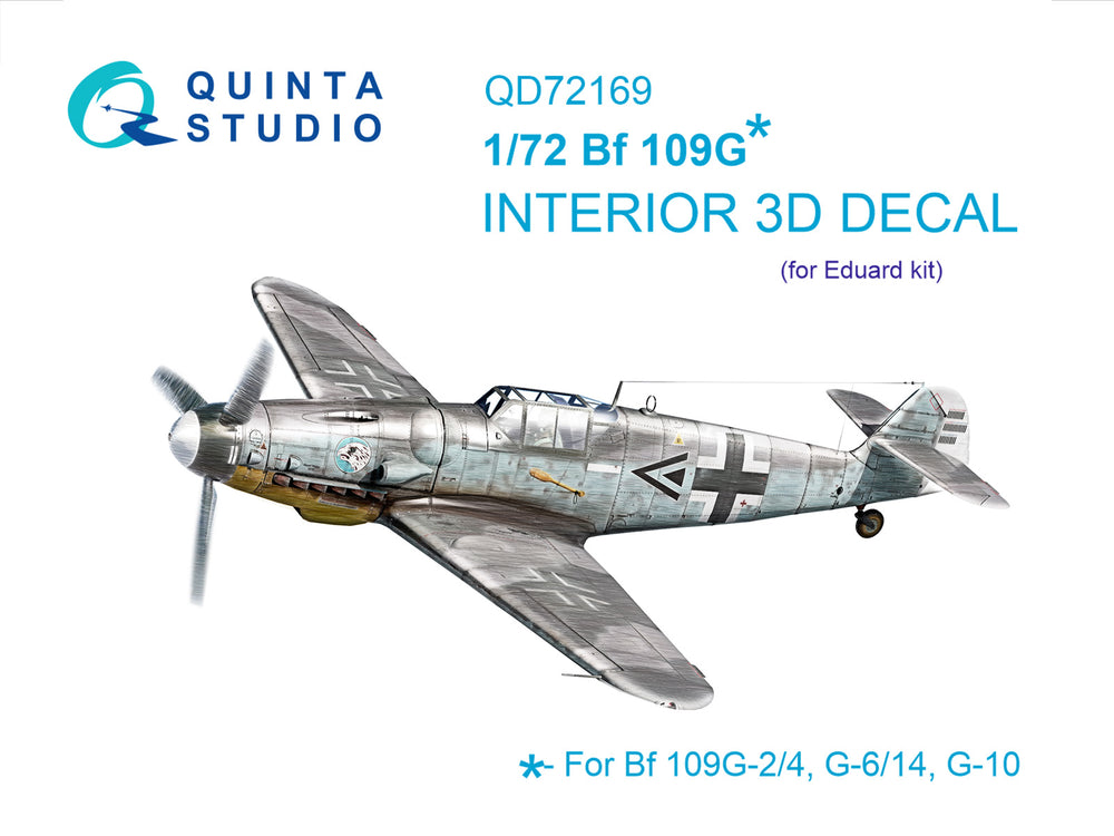 Quinta Studio QD72169 1:72 Bf-109G 3D Interior Decal