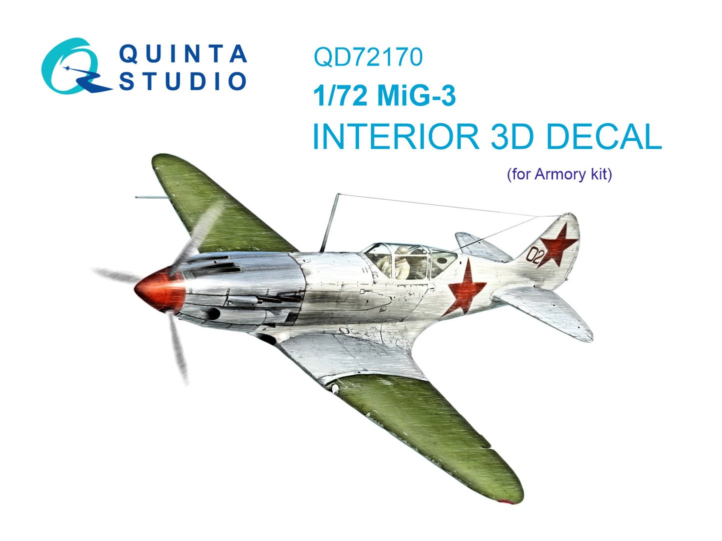 Quinta Studio QD72170 1:72 Mikoyan MiG-3 3D-Printed Interior Decals