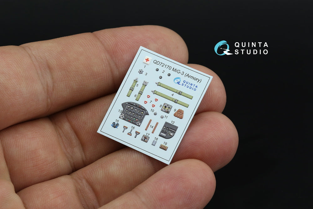 Quinta Studio QD72170 1:72 Mikoyan MiG-3 3D-Printed Interior Decals