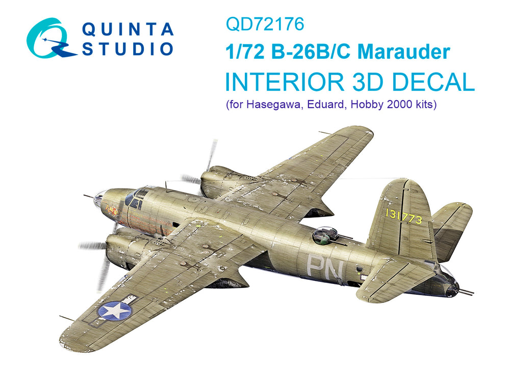 Quinta Studio QD72176 1:72 B-26B Marauder 3D Interior Decal