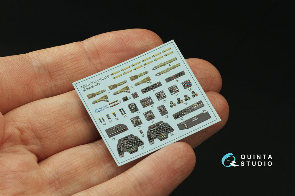 Quinta Studio QD72179 1:72 Bf-110C/D/E 3D Interior Decal