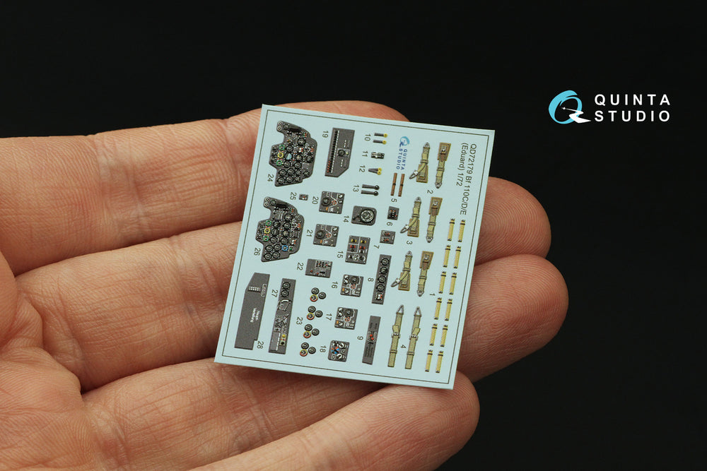Quinta Studio QD72179 1:72 Bf-110C/D/E 3D Interior Decal