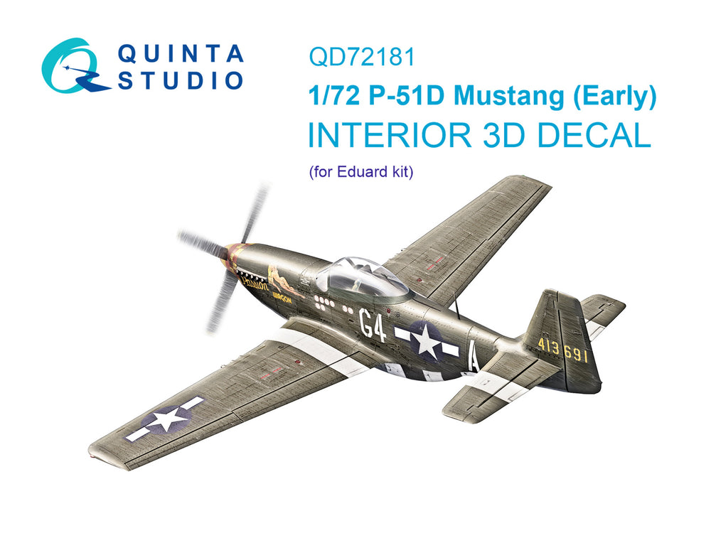 Quinta Studio QD72181 1:72 P-51D Mustang Early 3D Interior Decal